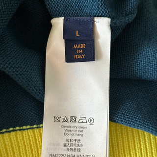 Louis Vuitton Blue & Yellow Logo Wool Sweater