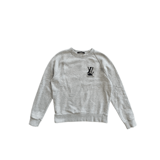 Louis Vuitton Grey Peace & Love Logo Embroidered Sweater