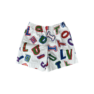 Louis Vuitton NBA White Multicolor Letter Shorts