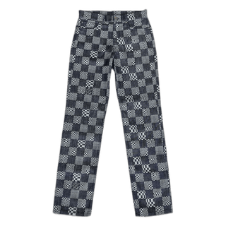 Louis Vuitton Navy Distorted Damier Print Jeans