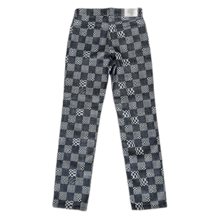 Louis Vuitton Navy Distorted Damier Print Jeans