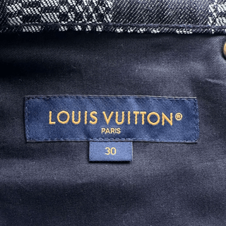 Louis Vuitton Navy Distorted Damier Print Jeans