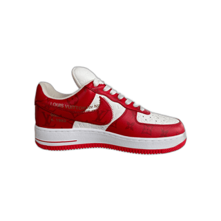 Louis Vuitton Nike Red & White Monogram Air Force 1