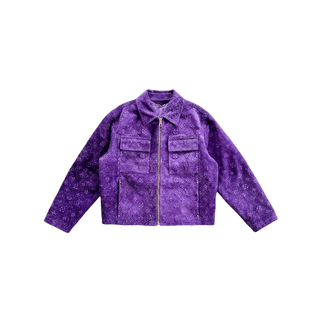 Louis Vuitton Purple Embossed Monogram Suede Workwear Jacket