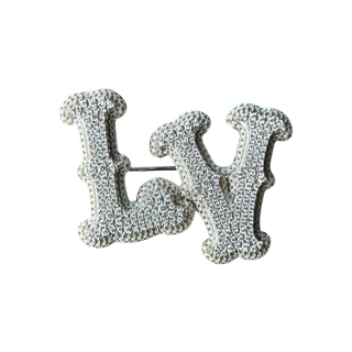 Louis Vuitton Silver & Crystal LV Ranch Brooch