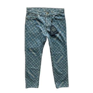 Louis Vuitton Supreme Blue Monogram Jeans