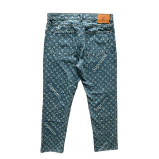 Louis Vuitton Supreme Blue Monogram Jeans