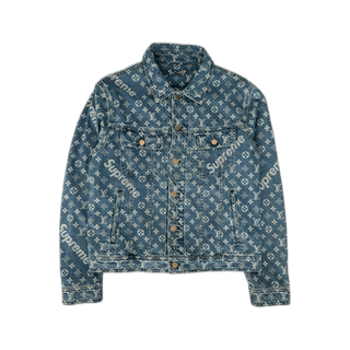 Louis Vuitton Supreme Blue & White Monogram Denim Jacket