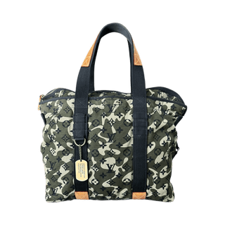 Louis Vuitton Takashi Murakami Green Camouflage Monogram Treillis Tote