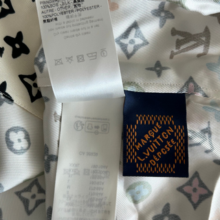 Louis Vuitton Tyler Cream Multicolor Monogram Silk Button Up Shirt