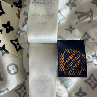 Louis Vuitton Tyler Cream Multicolor Monogram Silk Button Up Shirt