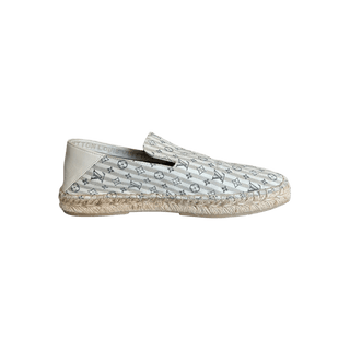 Louis Vuitton White & Beige Bidart Striped Monogram Espadrilles
