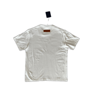 Louis Vuitton White & Blue LV Stitch Logo T-Shirt