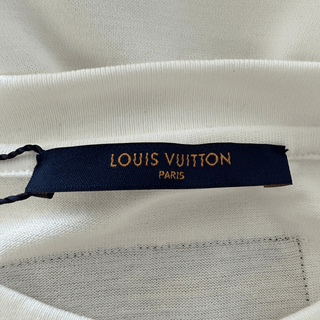 Louis Vuitton White & Blue LV Stitch Logo T-Shirt