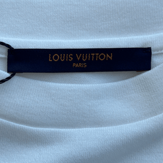 Louis Vuitton White & Blue LV Stitch Logo T-Shirt