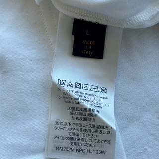 Louis Vuitton White & Blue LV Stitch Logo T-Shirt