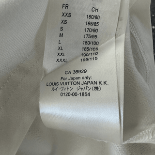Louis Vuitton White & Blue LV Stitch Logo T-Shirt