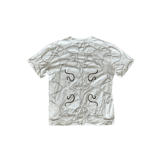 Louis Vuitton White & Brown Embroidered Graphic T-Shirt