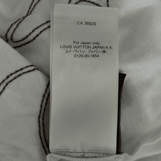 Louis Vuitton White & Brown Embroidered Graphic T-Shirt