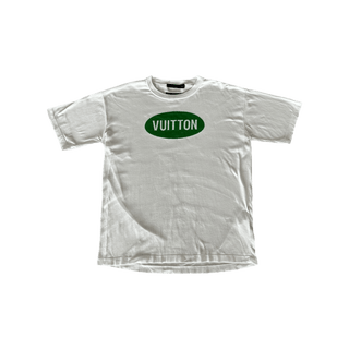 Louis Vuitton White & Green Vuitton Intarsia T-Shirt