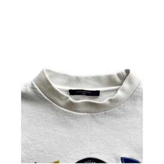 Louis Vuitton White Multicolor Flower Monogram Sweater