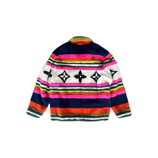 Louis Vuitton White & Multicolor Monogram Mink Jacket