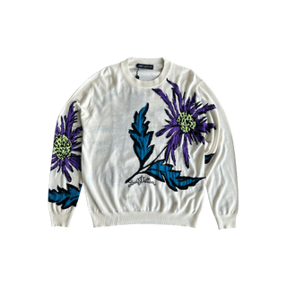 Louis Vuitton White & Multicolor Thistle Knit Sweater