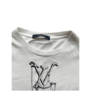 Louis Vuitton White Pendant Logo T-Shirt