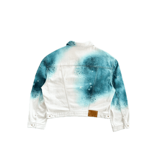 Louis Vuitton White & Turquoise LV Spray Denim Jacket
