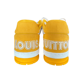 Louis Vuitton Yellow & White Denim Monogram Mesh Trainers