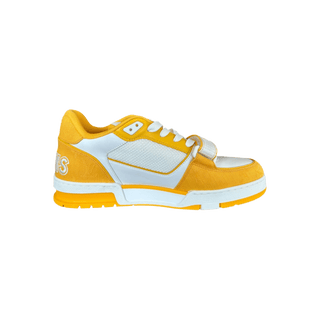 Louis Vuitton Yellow & White Denim Monogram Mesh Trainers