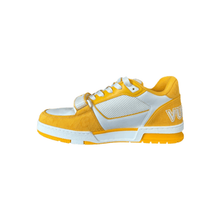 Louis Vuitton Yellow & White Denim Monogram Mesh Trainers