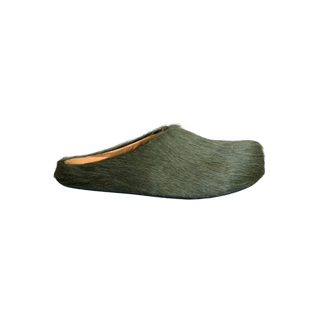 Marni Olive Calfskin Fussbett Sabot Slides