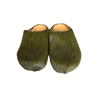 Marni Olive Calfskin Fussbett Sabot Slides