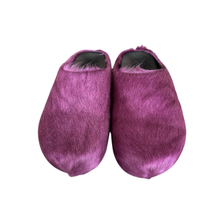 Marni Purple Calfskin Fussbett Sabot Women's Slides