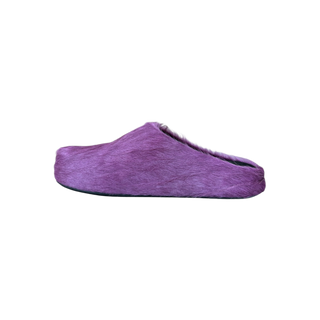 Marni Purple Calfskin Fussbett Sabot Women's Slides
