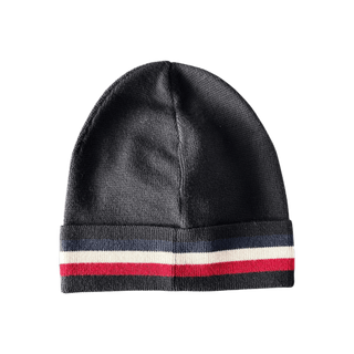 Moncler Black & Tri-Color Logo Beanie