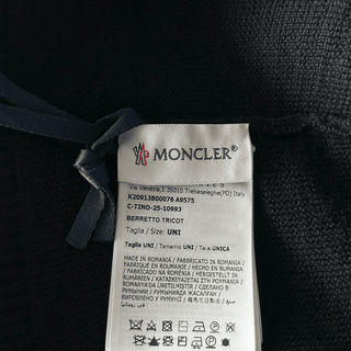 Moncler Black & Tri-Color Logo Beanie