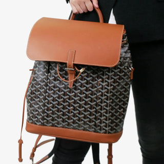 Goyard Alpin MM Backpack Black Tan