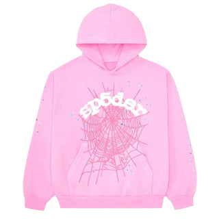 Sp5der Pink Web Hoodie