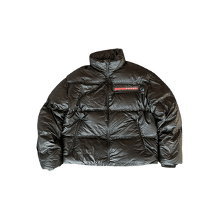 Prada Black & Red Linnea Rosse Puffer Jacket