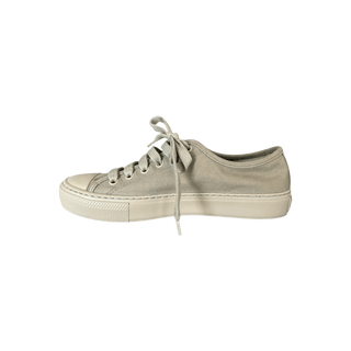 Prada Olive Triangle Logo Canvas Sneakers
