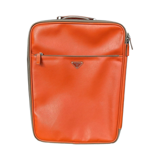 Prada Orange Saffiano Carry-On Suitcase