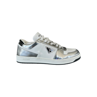 Prada White & Silver Downtown Sneakers