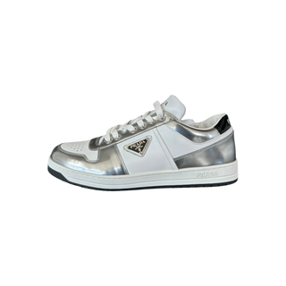 Prada White & Silver Downtown Sneakers