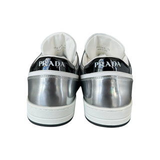 Prada White & Silver Downtown Sneakers