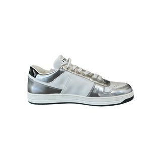 Prada White & Silver Downtown Sneakers