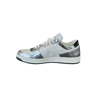 Prada White & Silver Downtown Sneakers