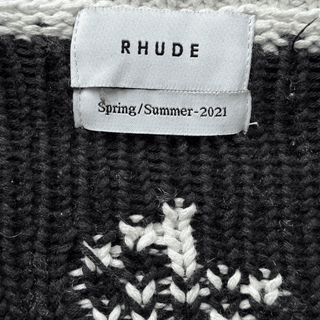 Rhude White & Black Paisley Knitted Sweater