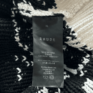 Rhude White & Black Paisley Knitted Sweater